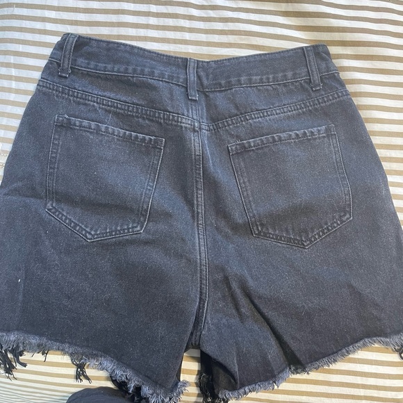 Brand New Black Denim Rhinestone Detail Shorts - Picture 2 of 2